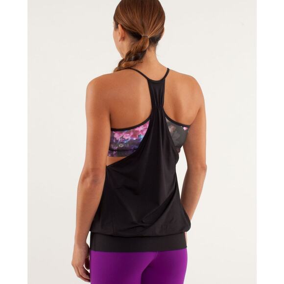 Lululemon No Limits Tank Black Spring Has Sprung Multi sz 6 - Picture 3 of 7